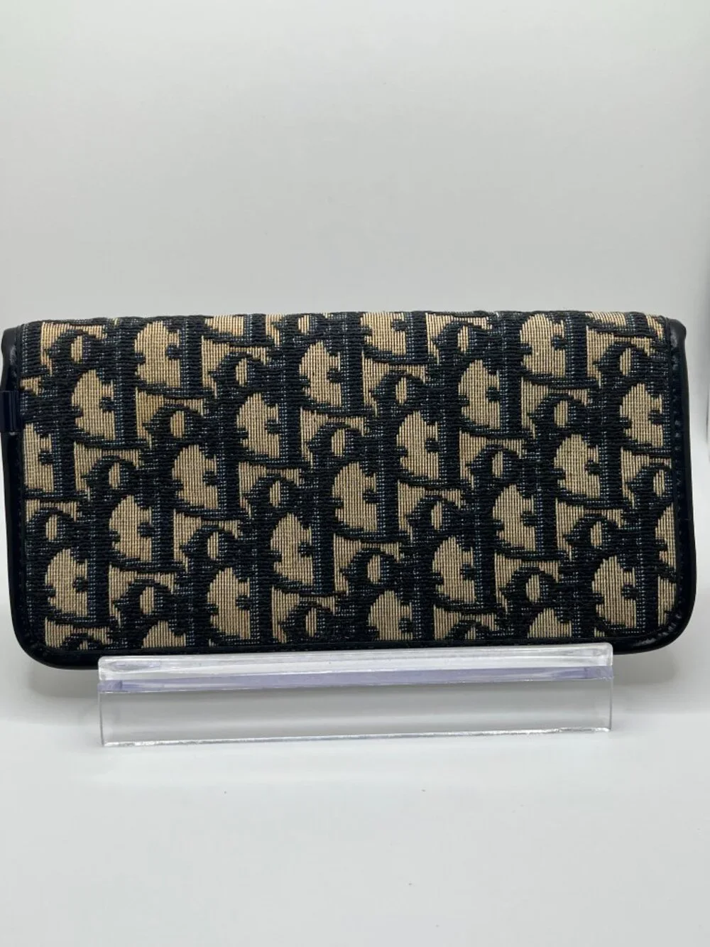 Vintage Christian Dior Navy Trotter Monogram Clutch - Picture 2 of 10